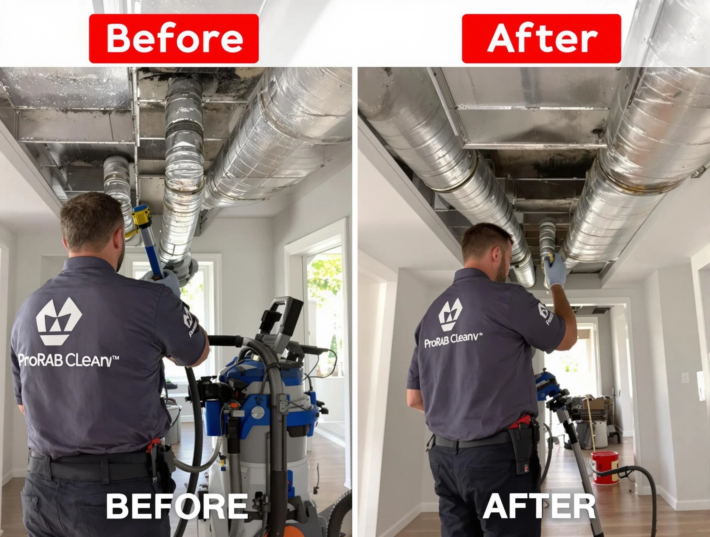 Hingham Air Duct Cleaning expert performing thorough residential duct cleaning in a Hingham home