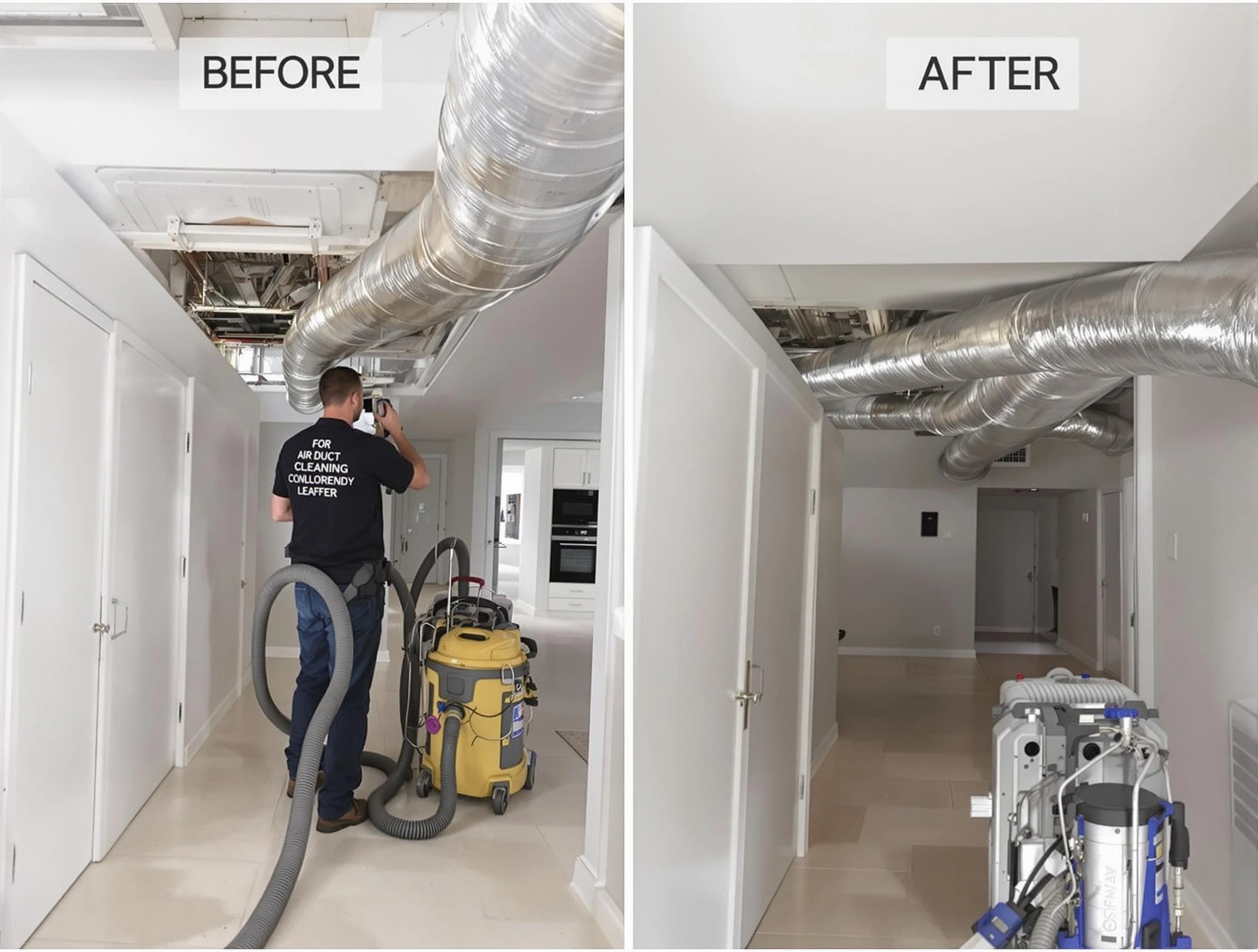 Hingham Air Duct Cleaning professional performing thorough air duct cleaning in Hingham