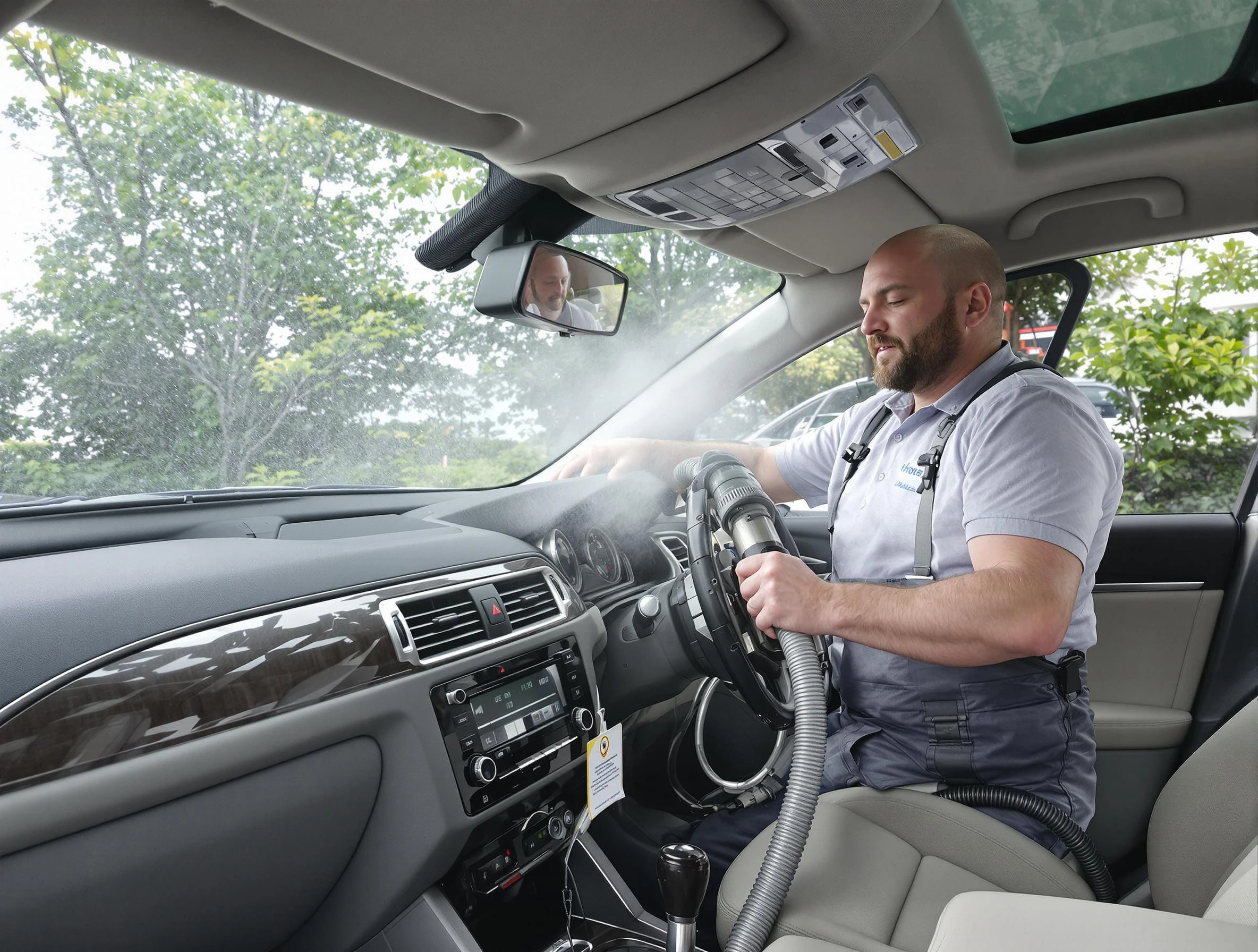 Hingham Air Duct Cleaning specialist performing professional car duct cleaning in Hingham