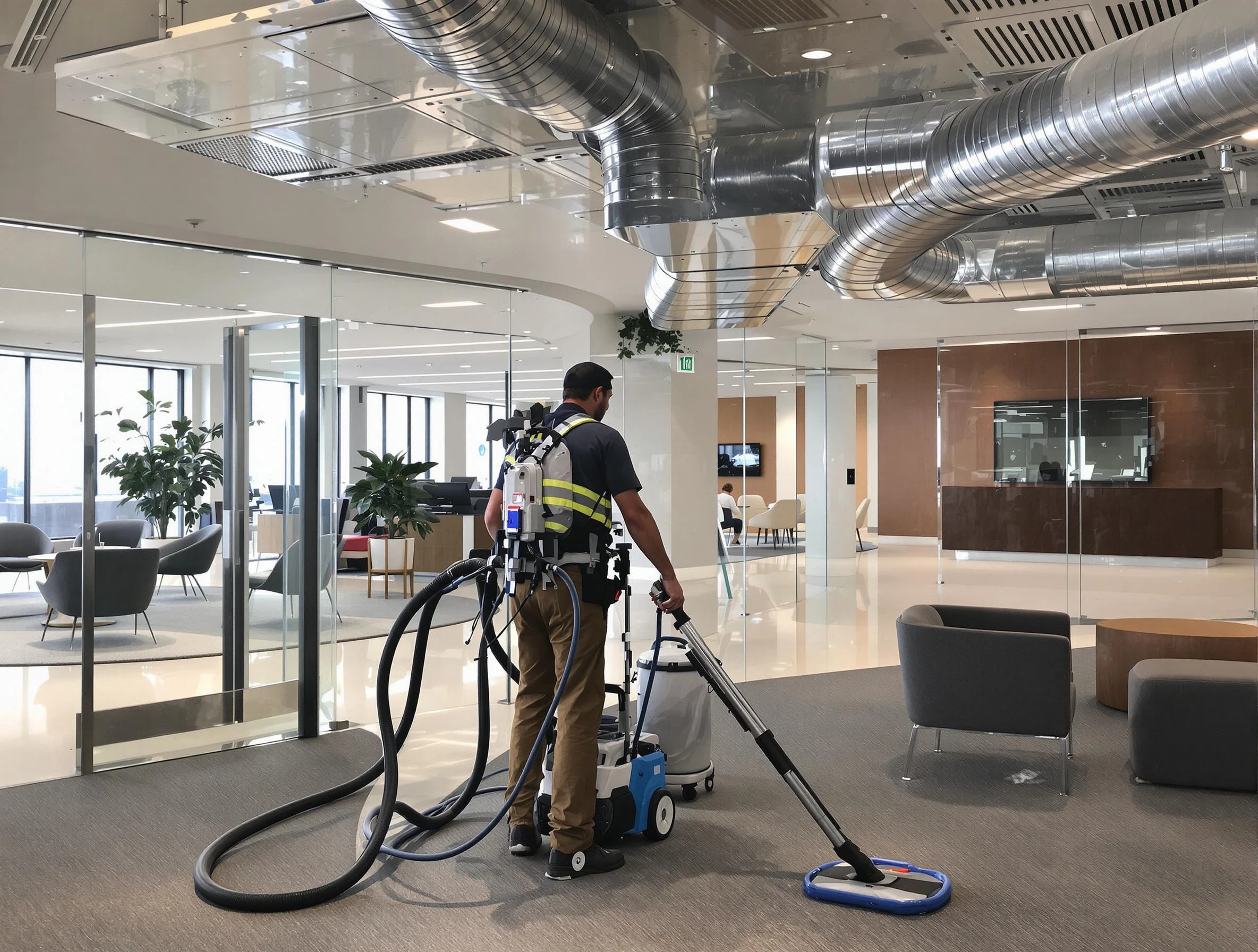 Commercial duct cleaning service by Hingham Air Duct Cleaning in Hingham