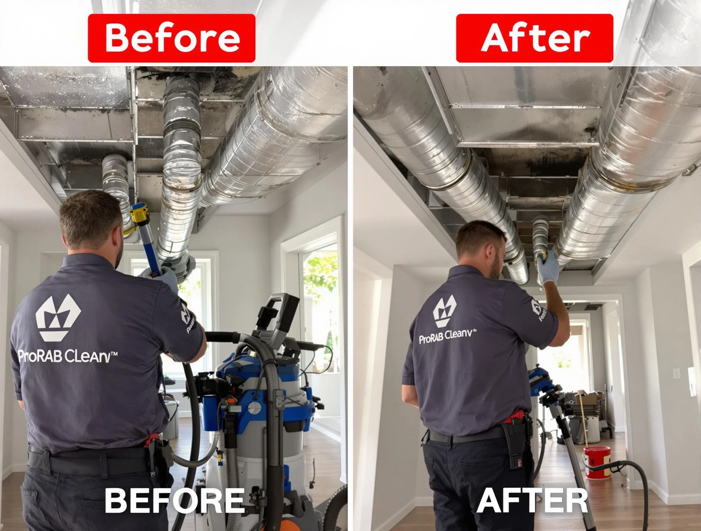 Hingham Air Duct Cleaning expert performing thorough residential duct cleaning in a Hingham home